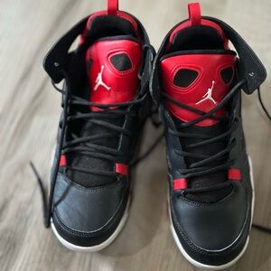 Jordan Kids Black and Red High-Top Sneakers
